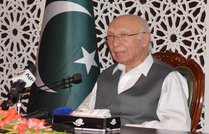 سرتاج عزيز: باكستان تتخذ كافة الإجراءات ضد المجموعات الإرهابية 