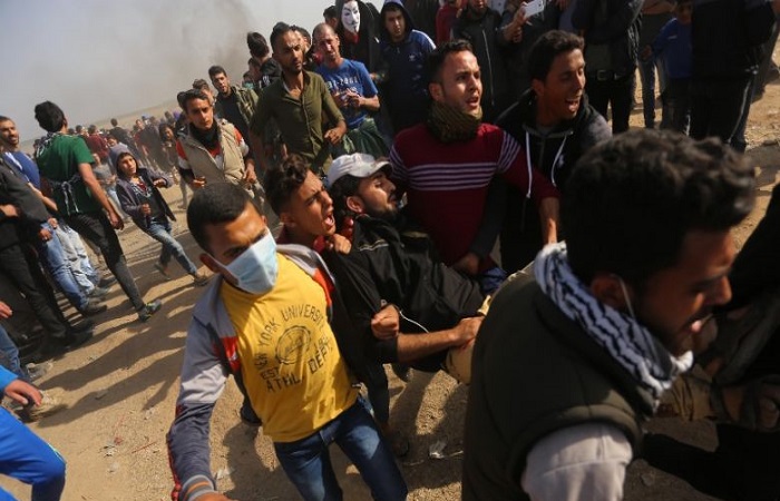 40 جريحا شرقي غزة في جمعة التطبيع خيانة