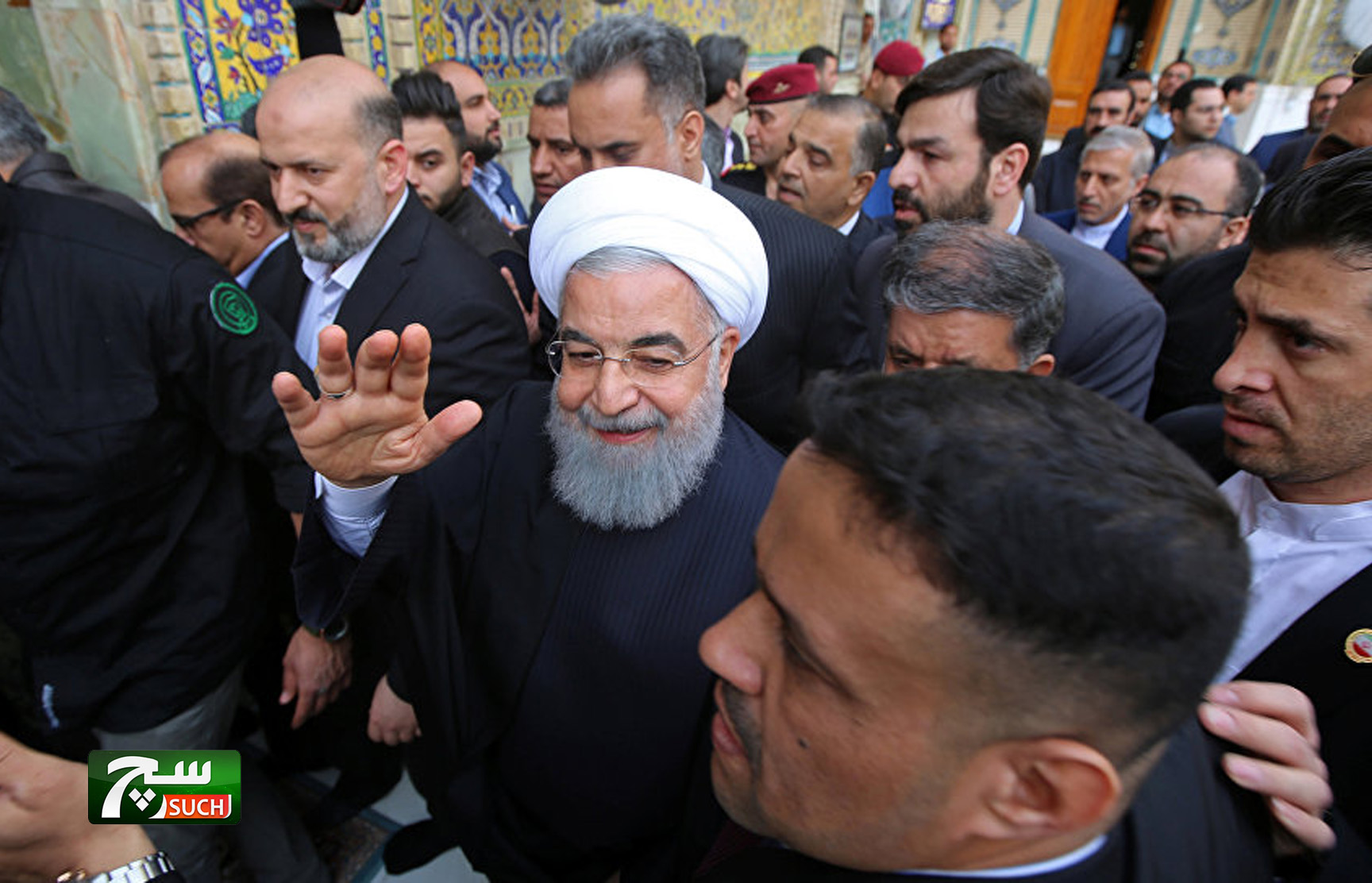 السيستاني يستقبل روحاني في منزله بمدينة النجف