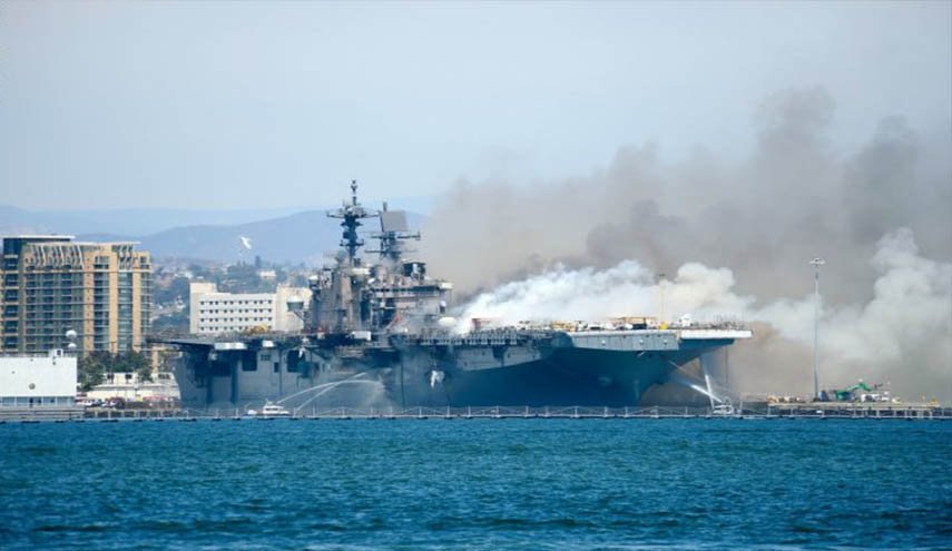 البحرية الاميركية:۲۱ اصابة اثر انفجار السفينة الحربية